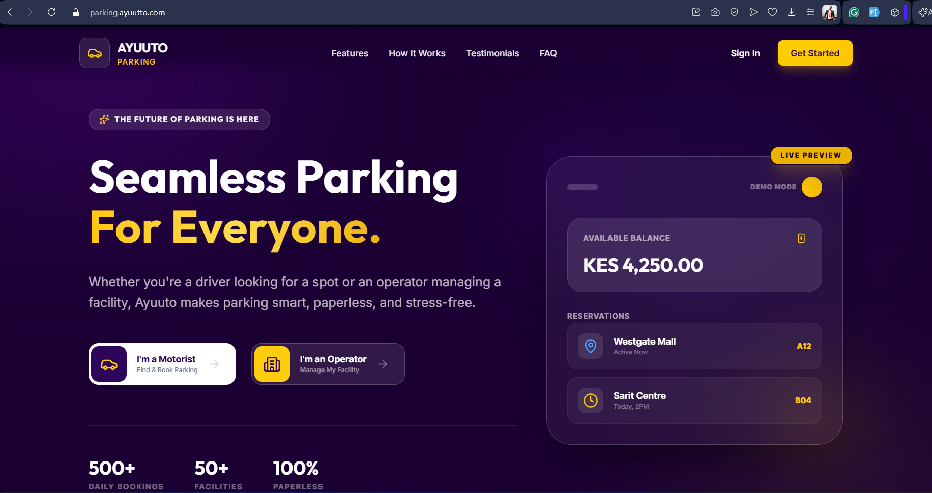 Ayuuto Parking Management